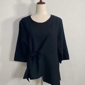 Niche Lagenlook Blouse Minimalist Women's Medium Black